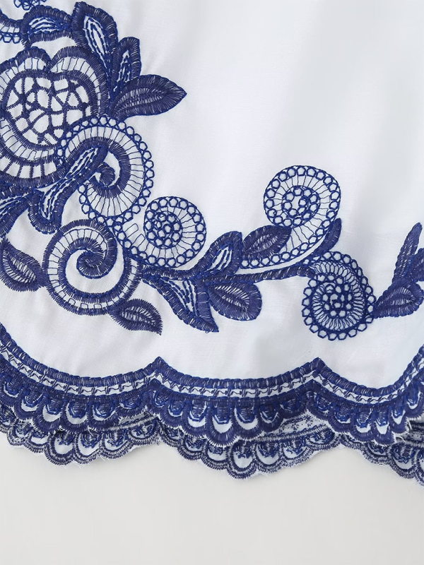 Levoire | Femme nouvelle jupe contrastée brodée
