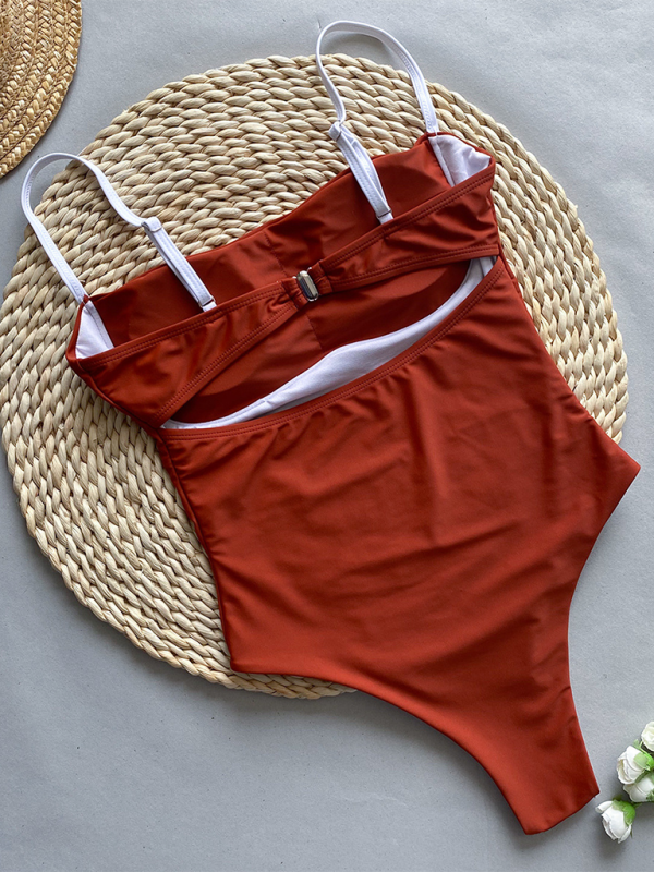 Levoire | Femmes mode Sexy Couleur contrastée Maillot de bain une pièce