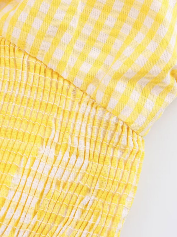 Levoire | Nouvelle Femme à Carreaux V-Décolleté Robe Courte