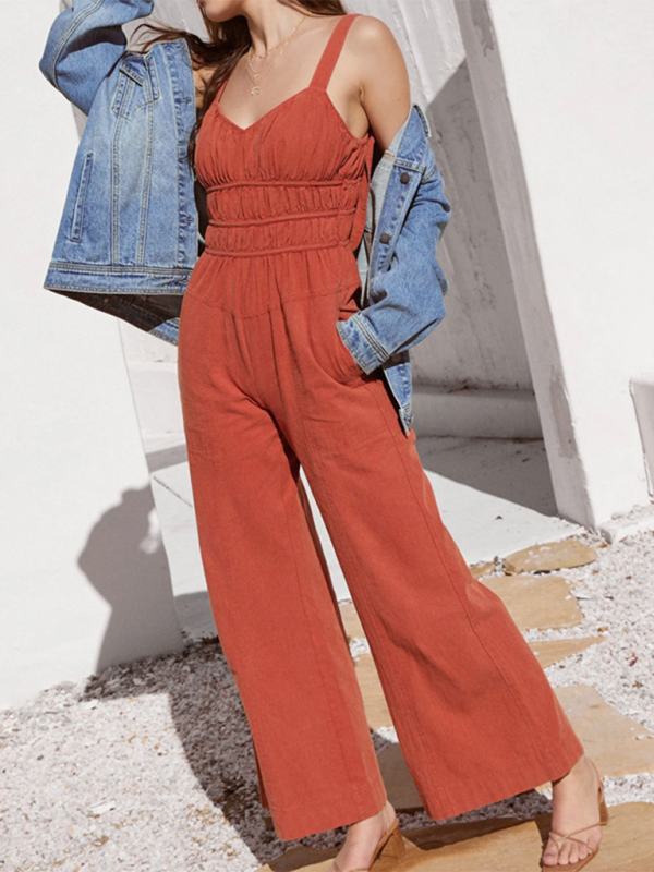 Levoire | Nouvelle combinaison de vacances unie Orange Rouge