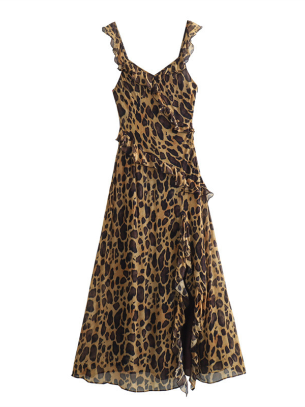 Levoire | Uusi Rysjed Dyrtrykk Tiukka Sling A-ligne Robe Lion