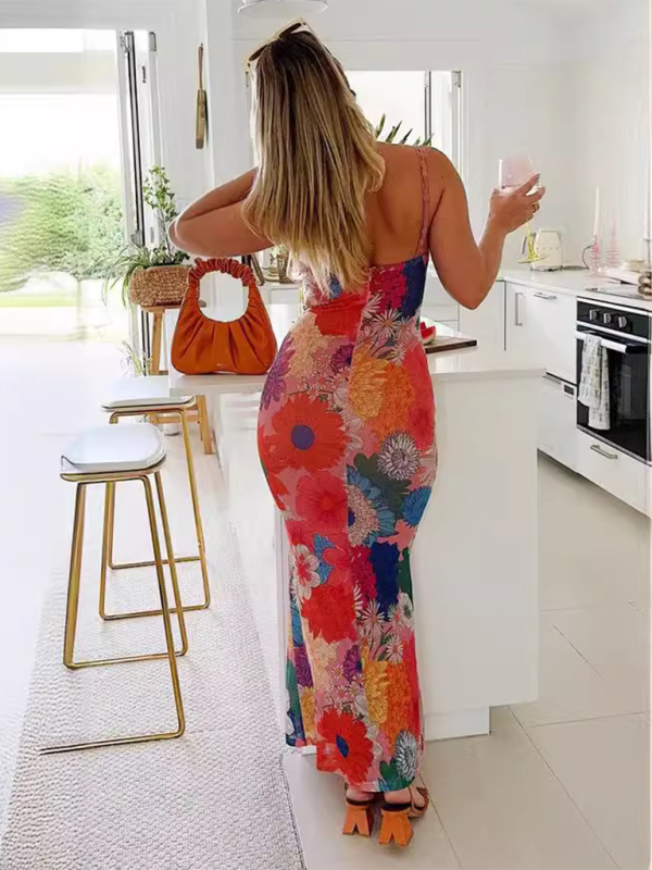 Levoire | Nouveau modèle de loisirs une épaule en fleurs robe sans manches
