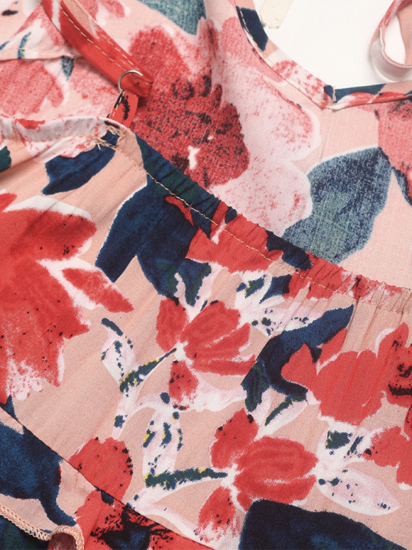 Levoire | Robe d'été à motif rose commun pour femmes