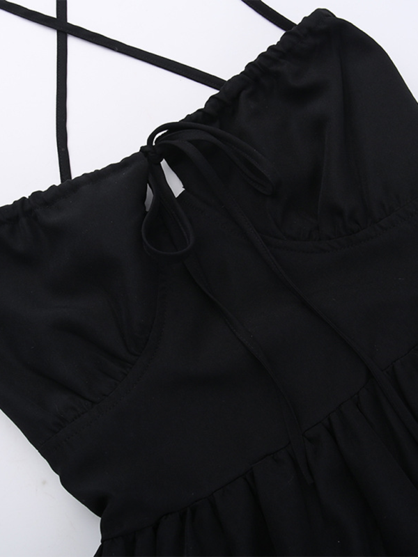 Levoire | Robe à dos nu A-line avec ceinture à cordon pour femmes