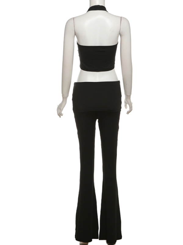 Levoire | Pour les femmes nouveau sexy sans ventre halterneck gilet confortable mince taille haute tenue de spectacle