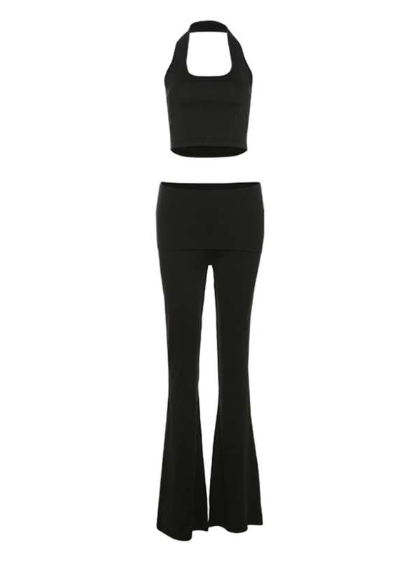 Levoire | Pour les femmes nouveau sexy sans ventre halterneck gilet confortable mince taille haute tenue de spectacle