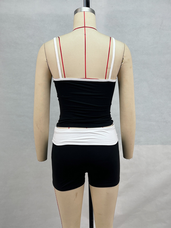 Levoire | Nouveau style pantalons ceintures couleur contrastée haut taille basse shorts décontractés vêtements de sport