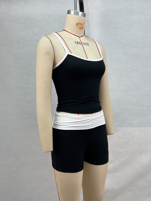 Levoire | Nouveau style pantalons ceintures couleur contrastée haut taille basse shorts décontractés vêtements de sport