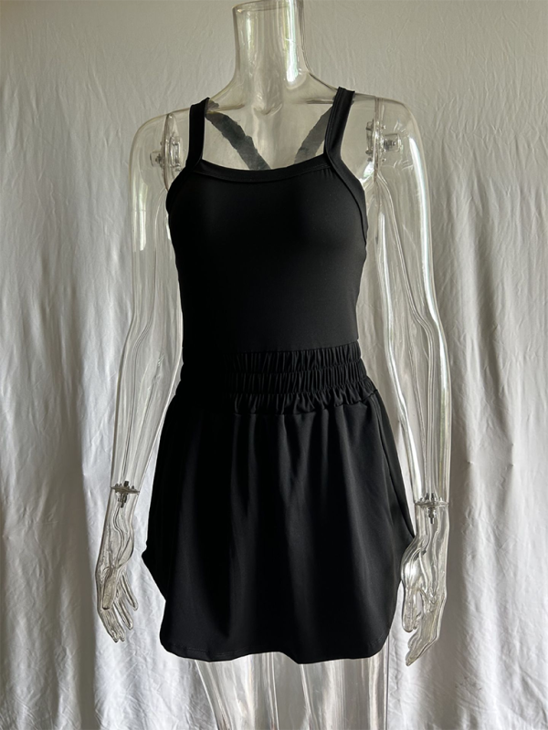 Levoire | Femme Extérieur Sport Dos En Une Pièce Tennis Jupe Yoga Combinaison