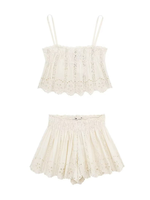 Levoire | Femmes nouveau débardeur brodé beige