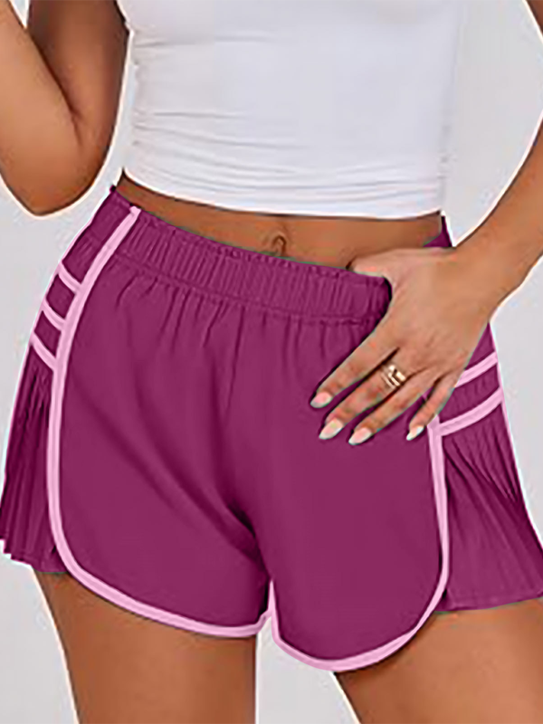 Levoire | Femmes nouveau style sport rapidement séchage shorts plissés Purppura