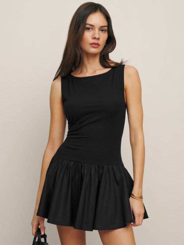 Levoire | Robe sans manches unie pour femmes avec coutures Must