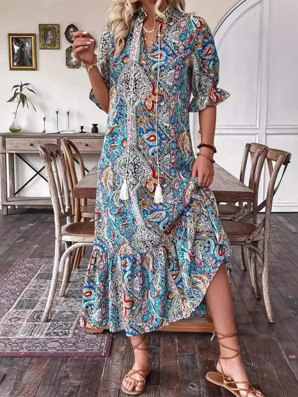 Levoire | Robe sans manches plissée à b retot imprimé pour femmes