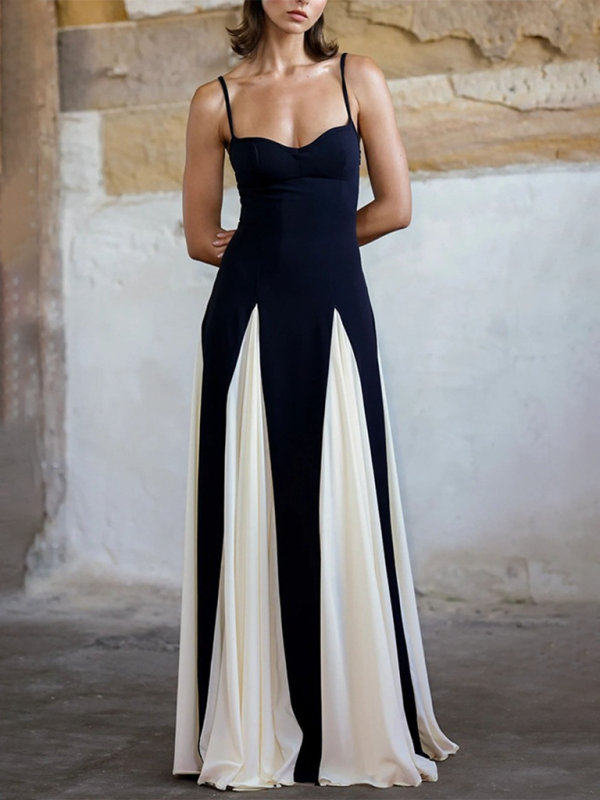 Levoire | Noir-blanc robe bandeau de couleur bloc