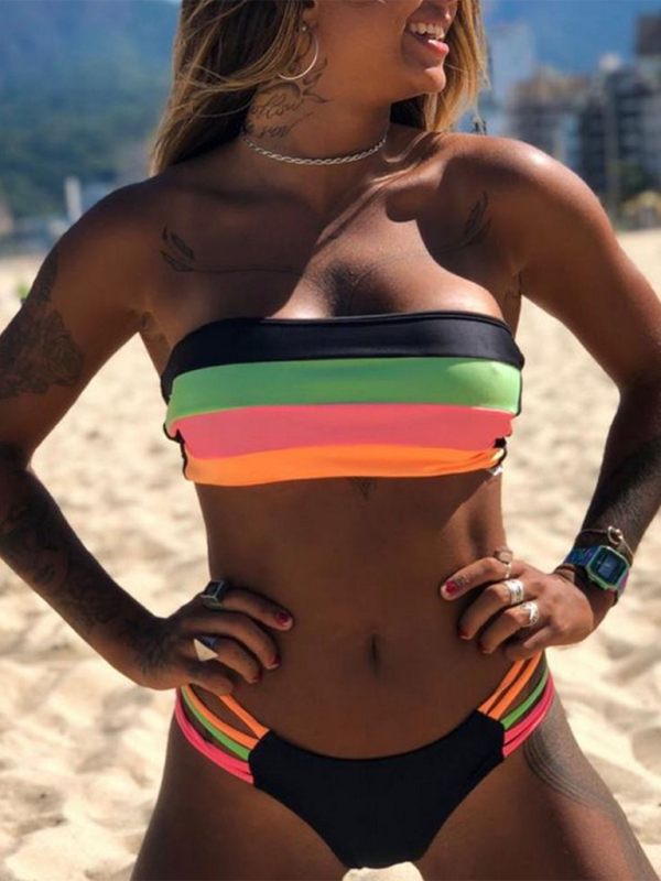 Levoire | Maillot à panneaux rayés Muster1
