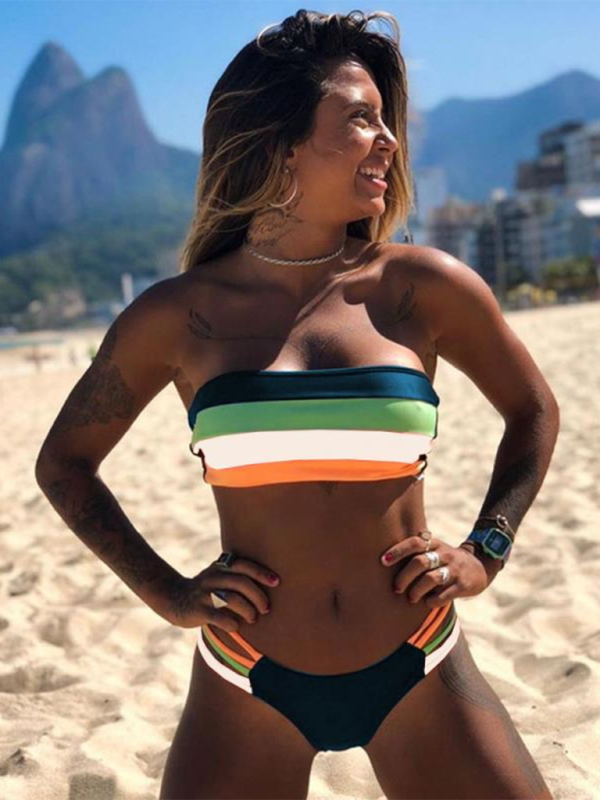 Levoire | Maillot à panneaux rayés Muster6
