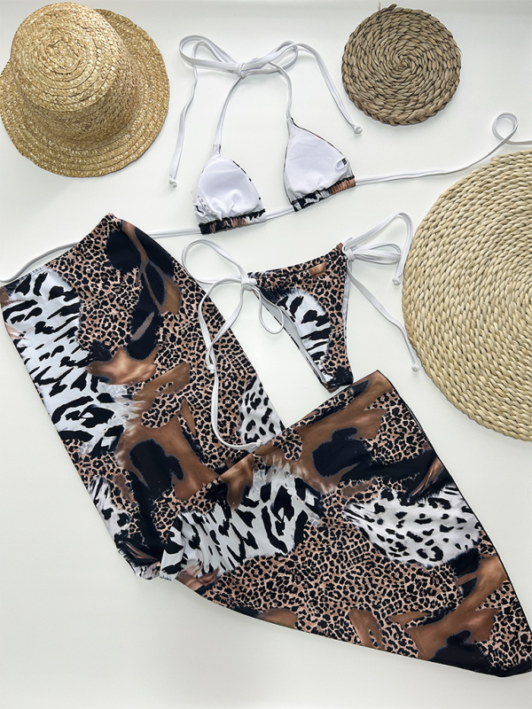 Levoire | Ensemble de bikini sexy à motif léopard trois pièces