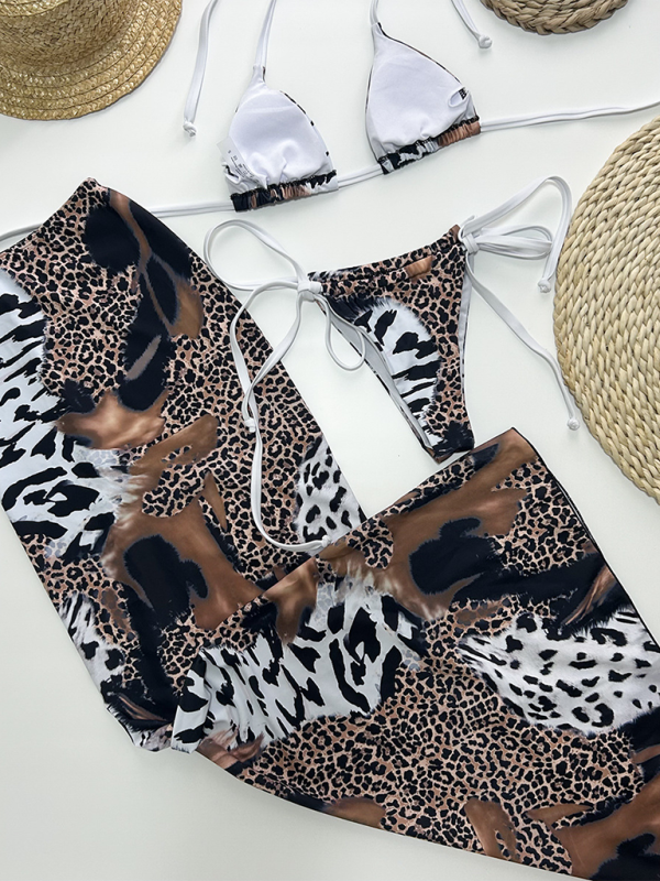 Levoire | Ensemble de bikini sexy à motif léopard trois pièces