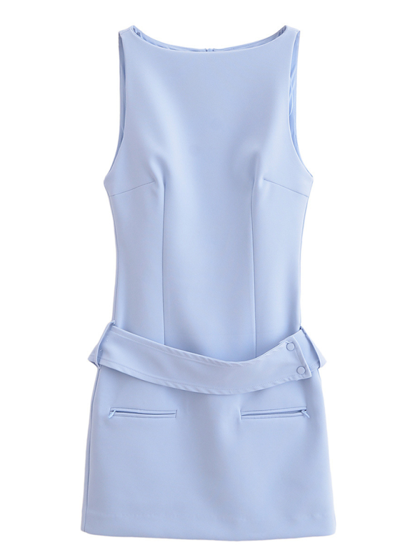 Levoire | Robe froncée avec ceinture Bleu