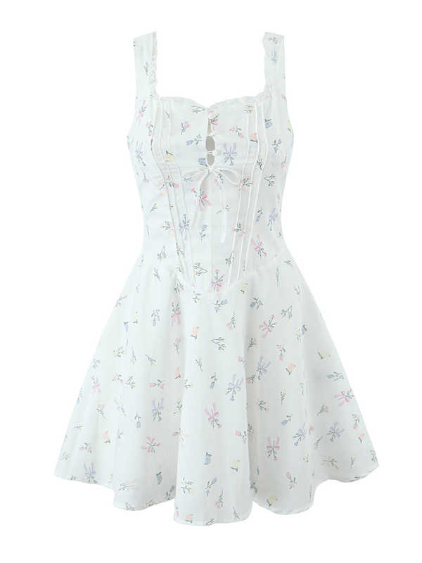 Levoire | Fleur de dentelle Robe à bretelles en V Modèle