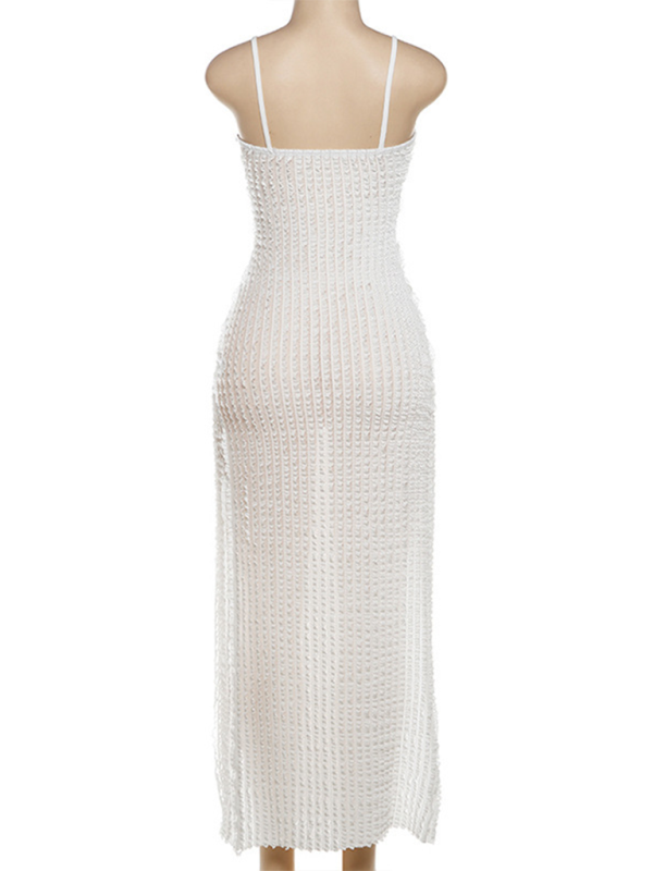 Levoire | Robe moulante sexy à encolure profonde et fente pour femmes