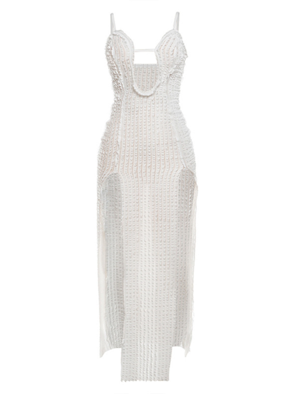 Levoire | Robe moulante sexy à encolure profonde et fente pour femmes