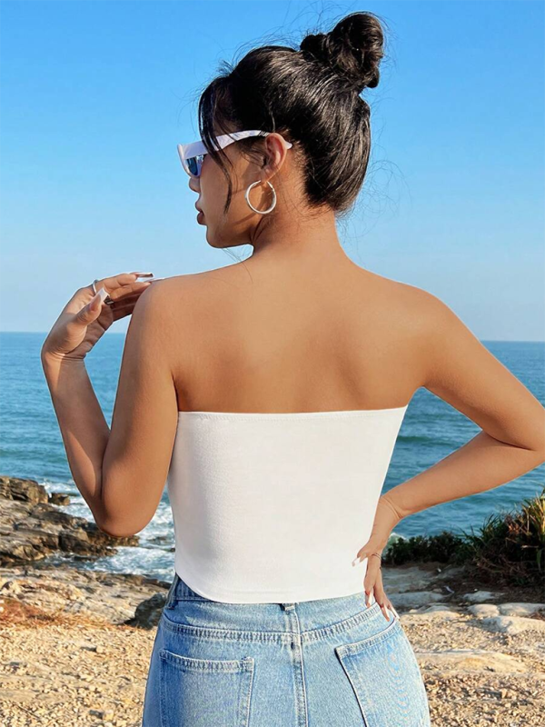 Levoire | Combinaison sans bretelles en type tube avec impression personnelle Y2K-tops