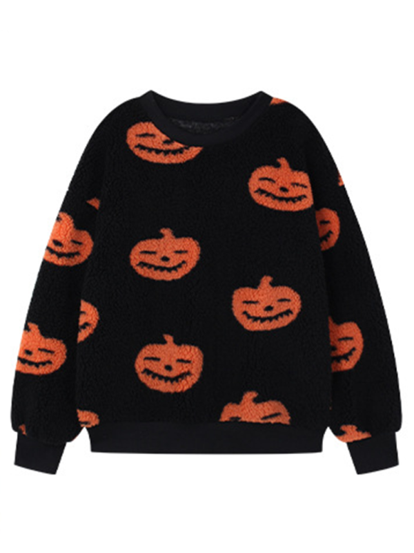 Levoire | Mode Démontable Imprimé Halloween Peluche Démontable Pull-over