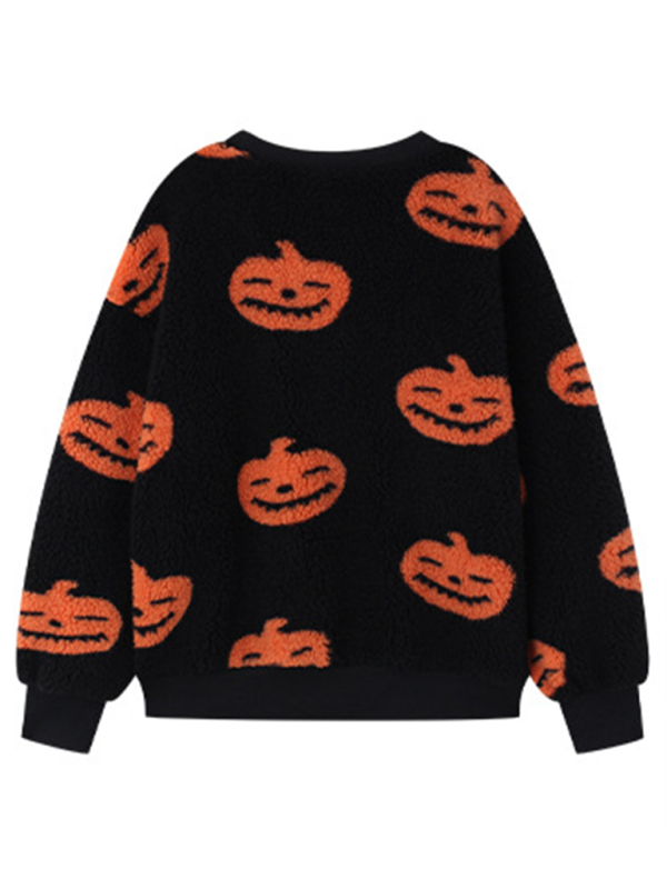 Levoire | Mode Démontable Imprimé Halloween Peluche Démontable Pull-over