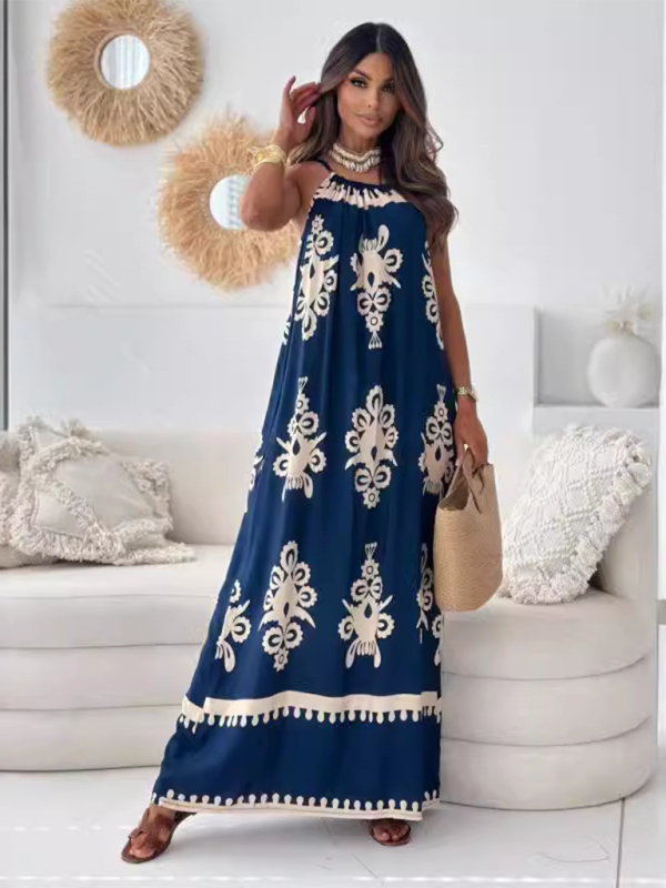 Levoire | Nouveau style disposition motif floral ouvert sexy sans bretelles robe Champlain Couleur