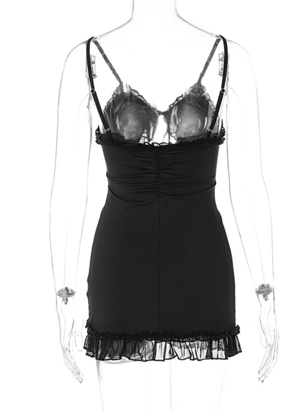 Levoire | nouvelle style volant élégant capuche spike robe Rosa