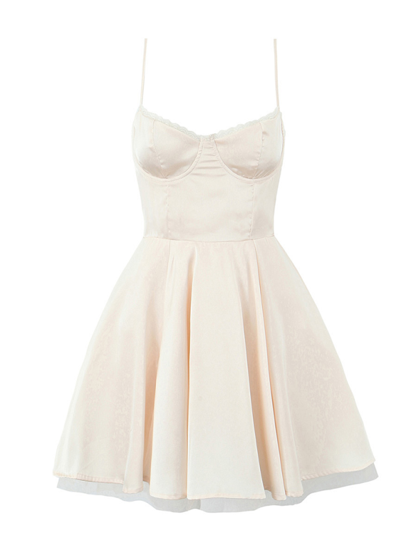 Levoire | Robe halter sexy à fleurs en V Cracker kaki