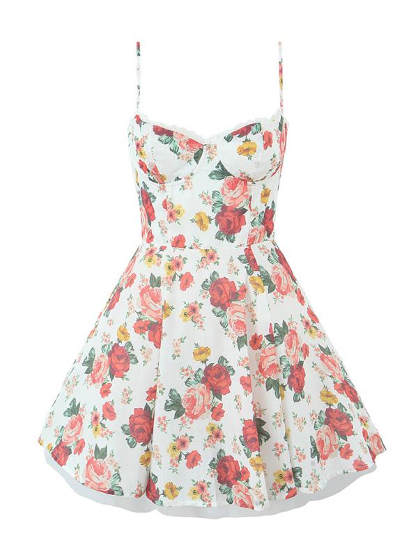 Levoire | Robe halter sexy à fleurs en V Modèle