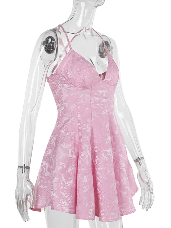 Levoire | Sexy Profond V Slim Jacquard A-Ligne Robe