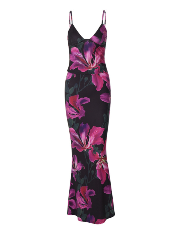 Levoire | Muoti Print Sexuel V-U-soutien-gorge Jupe Robe