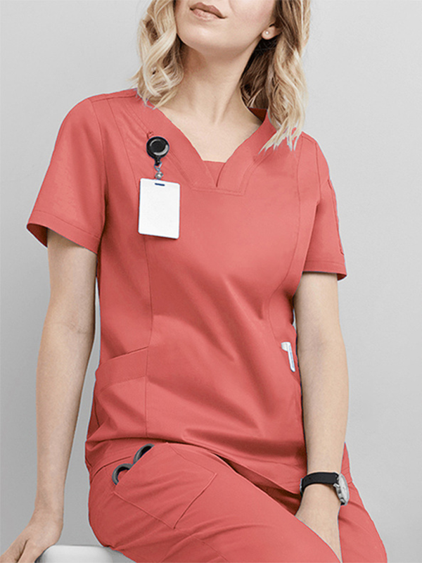 Levoire | Clinique Dentaire Salle D'Opération Vêtement De Travail Infirmière Expertise Vêtements Salon De Beauté Vêtements De Travail Articles De Nettoyage Orange Rouge