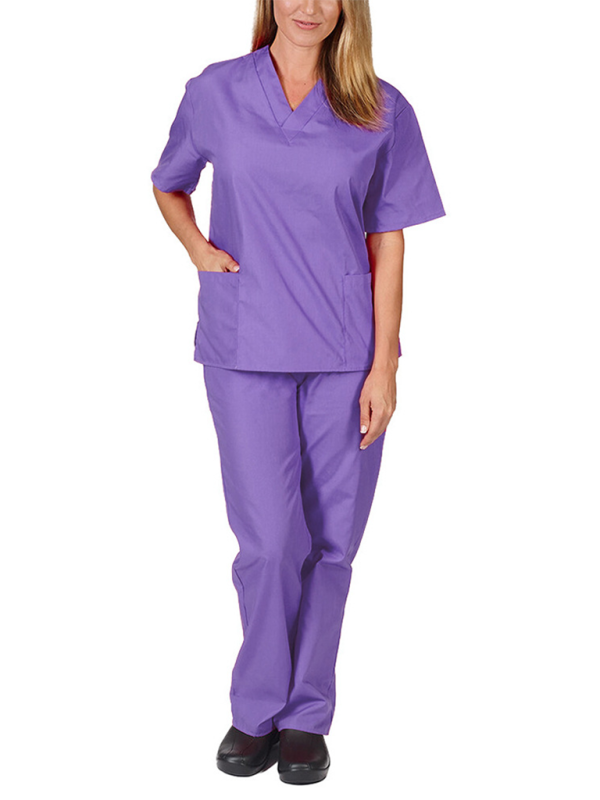 Levoire | Chiffon de bain fine blouse chirurgicale pour infirmières femmes vêtements de travail élastique à séchage rapide combinaison Violet
