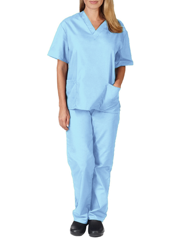 Levoire | Chiffon de bain fine blouse chirurgicale pour infirmières femmes vêtements de travail élastique à séchage rapide combinaison Azur ciel