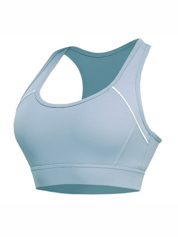 Levoire | Gilet de course en fitness résistant aux chocs avec soutien-gorge de sport push-up Bleu clair
