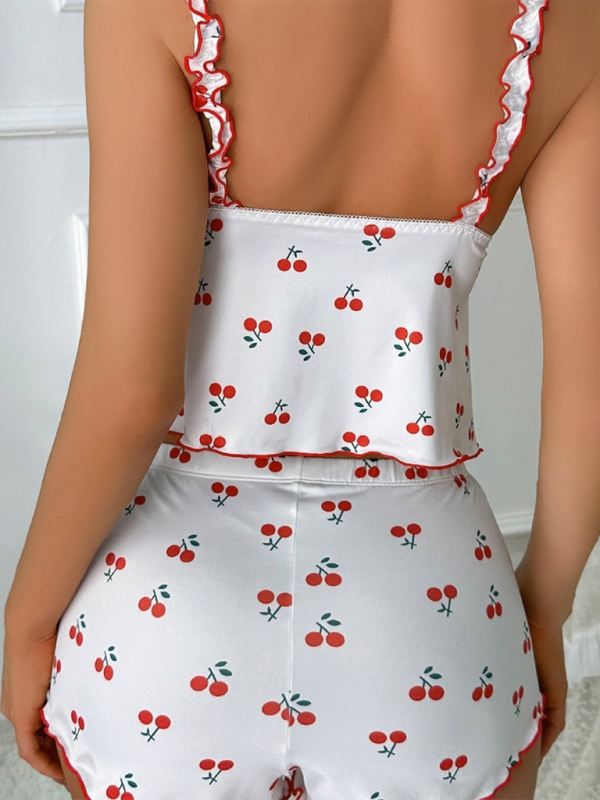 Levoire | Halloween lingerie érotique décoration arbre de Noël tasse triangulaire imprimée short pyjama ensemble loungewear