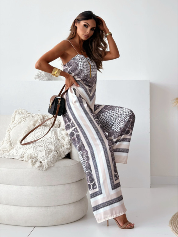 Levoire | Nouveau haut bustier à imprimé floral + pantalon à fleurs ensemble deux pièces