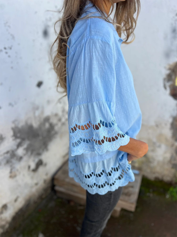 Levoire | Pour femmes Top à boutons hauts à manches larges pointues