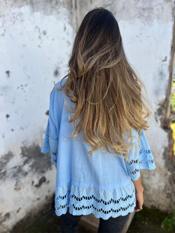 Levoire | Pour femmes Top à boutons hauts à manches larges pointues