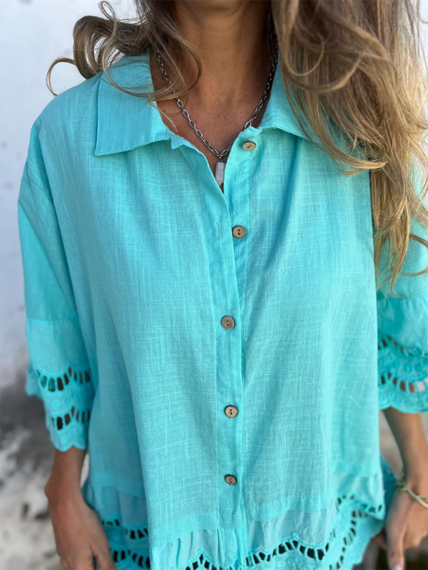 Levoire | Pour femmes Top à boutons hauts à manches larges pointues