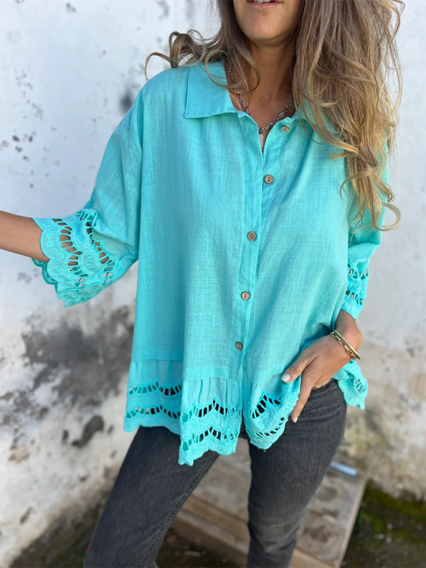 Levoire | Pour femmes Top à boutons hauts à manches larges pointues