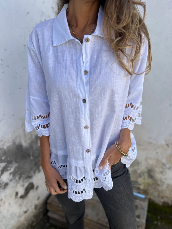 Levoire | Pour femmes Top à boutons hauts à manches larges pointues