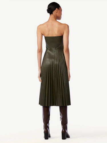 Levoire | Nouvelle tenue robe en cuir plissée en forme de tube