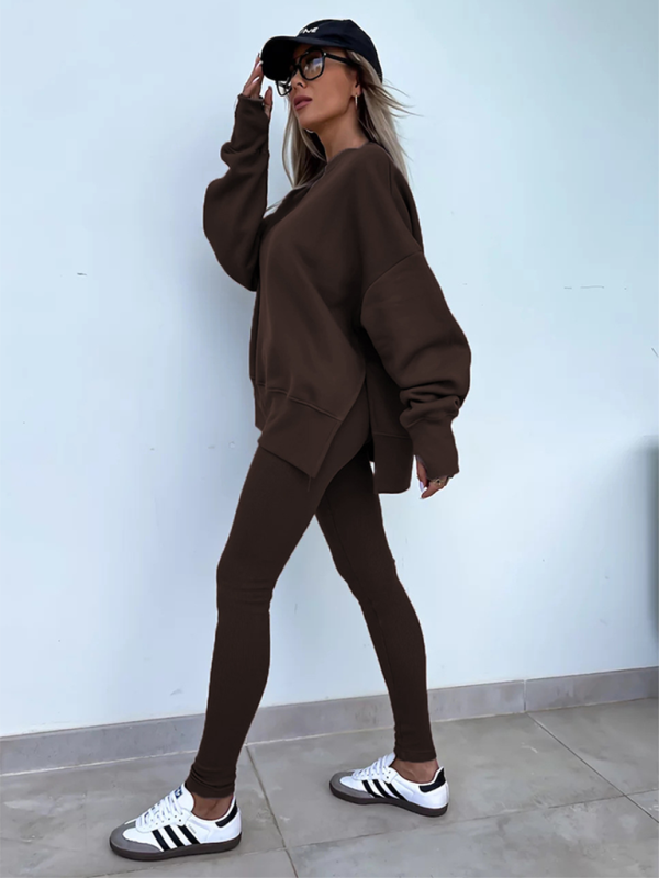 Levoire | Nouveau style décontracté coupe pantalon haut ample ensemble ensemble deux pièces