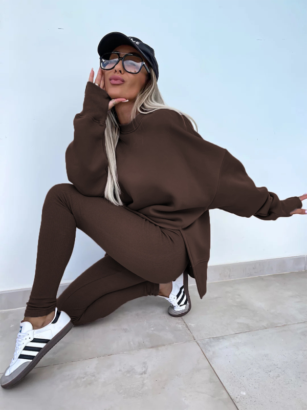 Levoire | Nouveau style décontracté coupe pantalon haut ample ensemble ensemble deux pièces