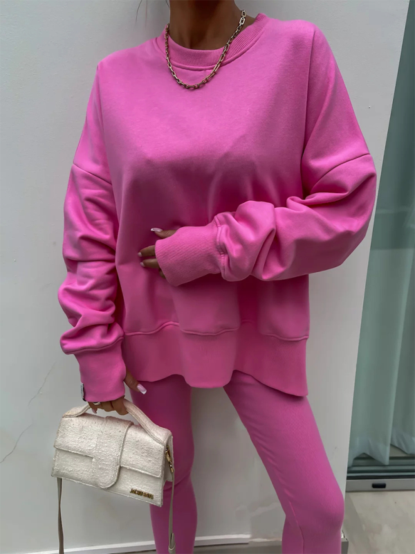Levoire | Nouveau style décontracté coupe pantalon haut ample ensemble ensemble deux pièces Rosa